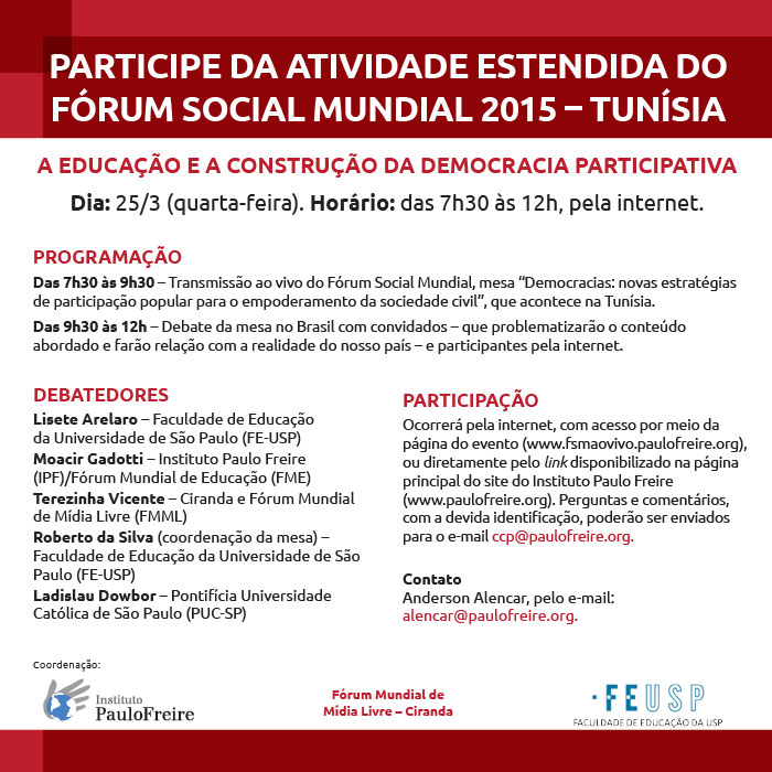 Convite atividade estendida FSM2015 redes sociais