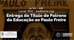 Paulo Freire recebe o Título de Patrono da Educação Paulistana